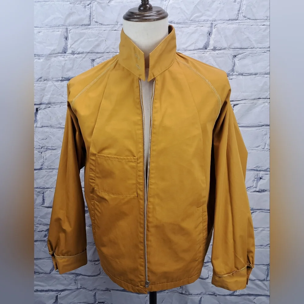 Eaton Casual Vintage  60s 70s Men's Jacket Coat Mustard Coach Bomber 44 XL - Picture 8 of 14